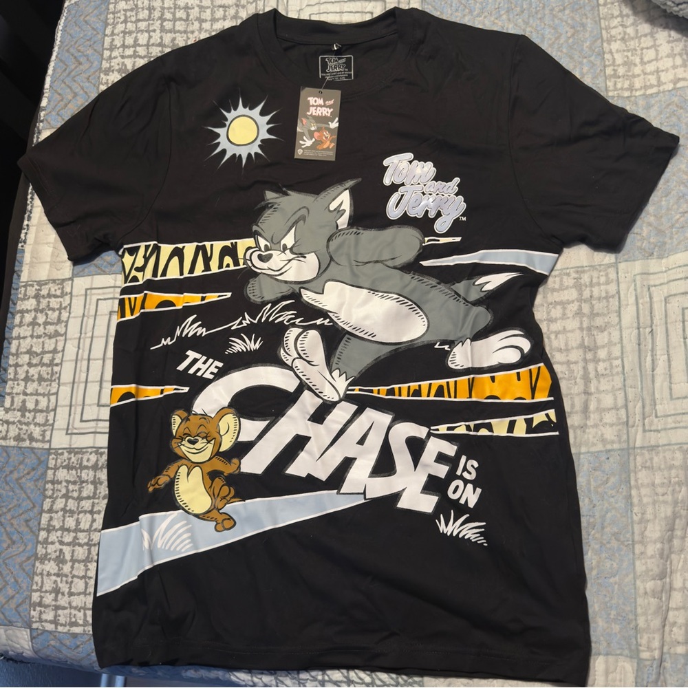 Men’s Black Tom and Jerry Graphic T-Shirt